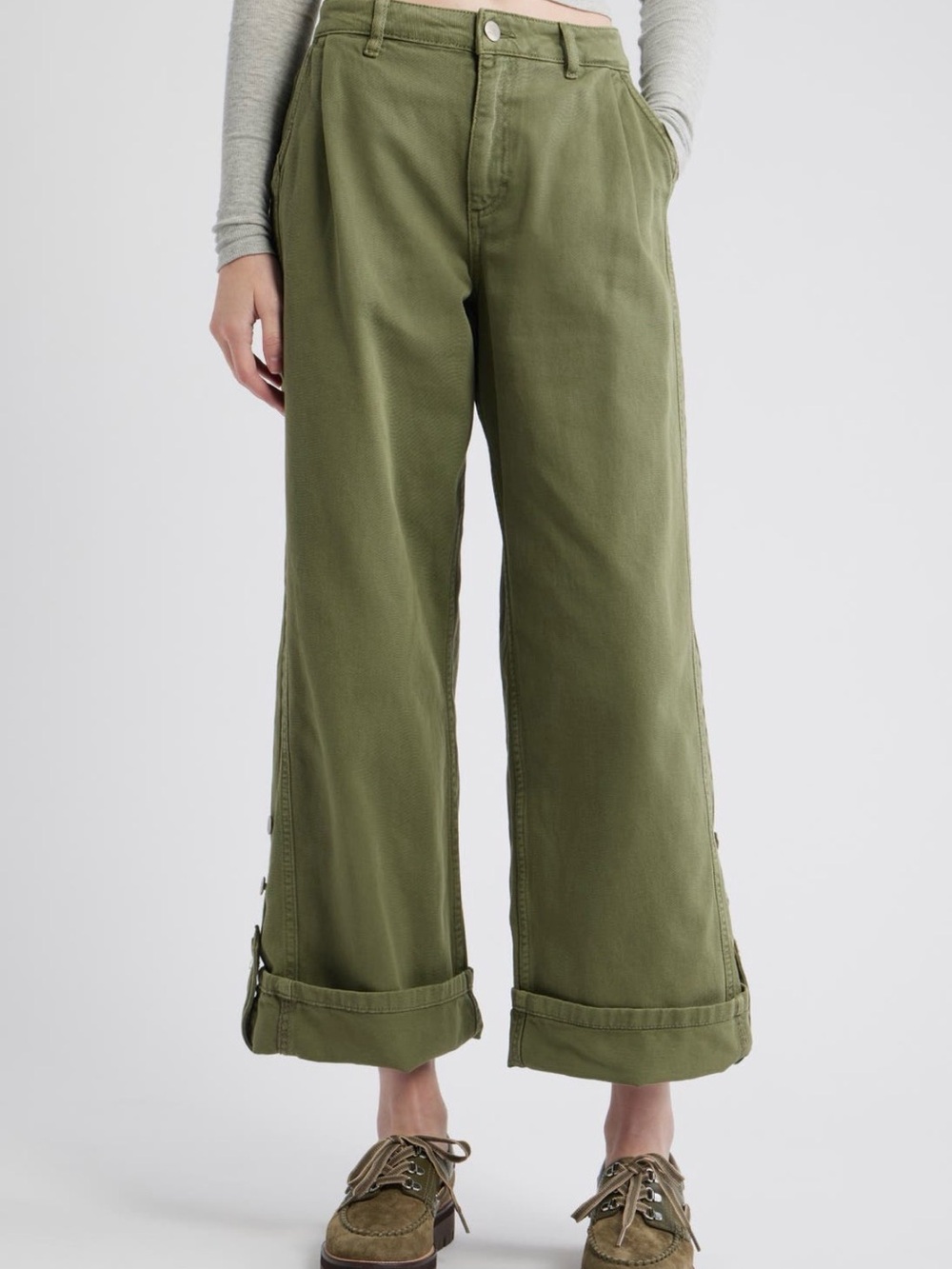 Damson Madder Wylie button Cuff wide leg jeans, size 16